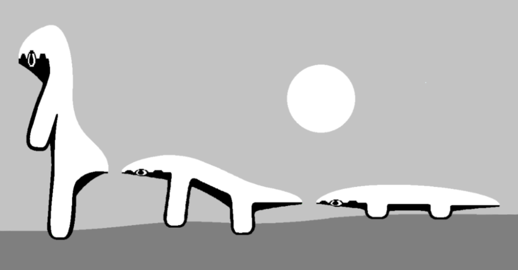 Illustration of frozen wave patterns describing postural and personality types